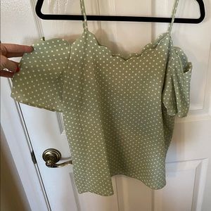 Monteau LA Cold Shoulder Sage Top | Size XL